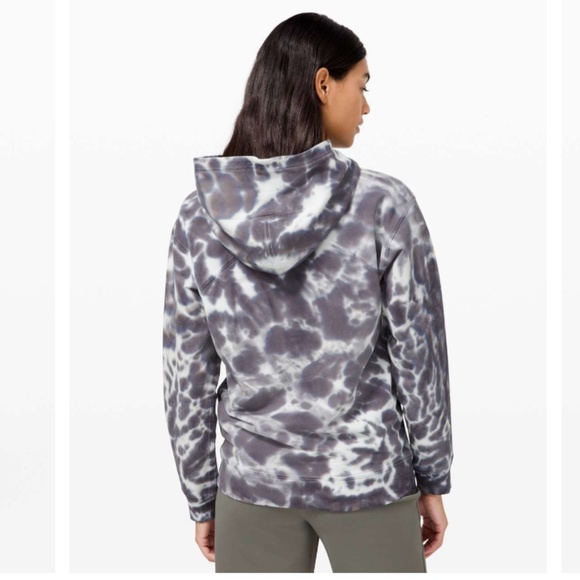 Lululemon All Yours Hoodie Tie Dye Fleece Marmoleado Tie Dye Graphite Grey Sz 10 - Picture 4 of 8